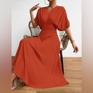 Elegant Orange Maxi Dress